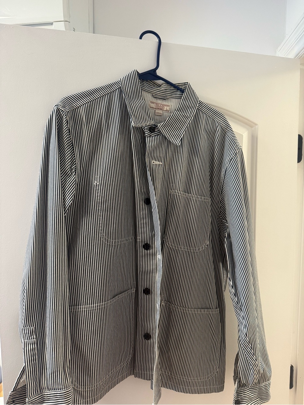 J. Crew Black and White Striped Lightweight Shirt Jacket